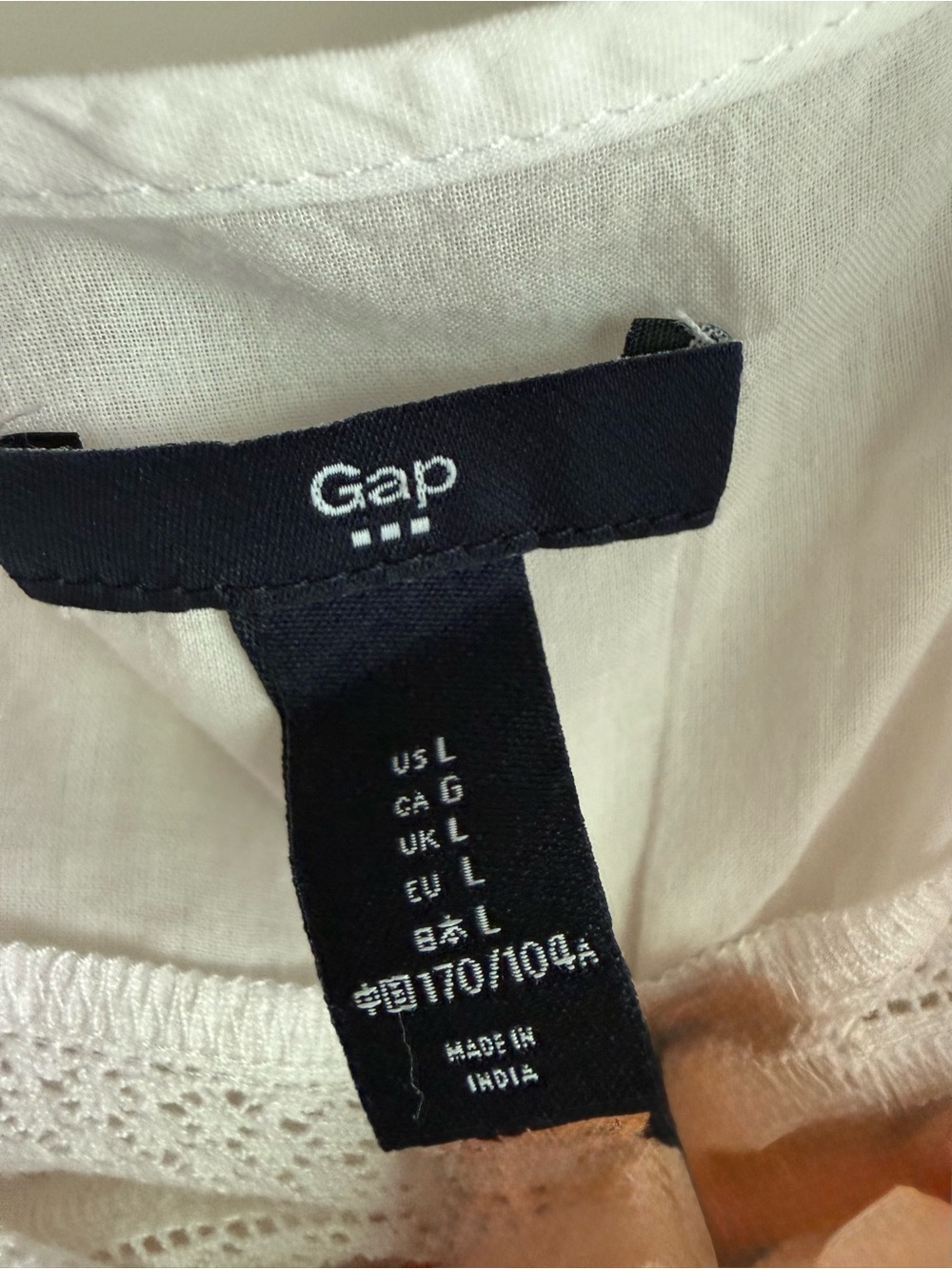 GAP White Cotton Sleeveless Camisole with Lace Trim - Picture 6 of 8